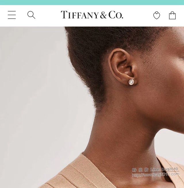 Tiffany純銀飾品 蒂芙尼女士專櫃爆款白貝母雙T紐扣耳釘耳環  zgt1687